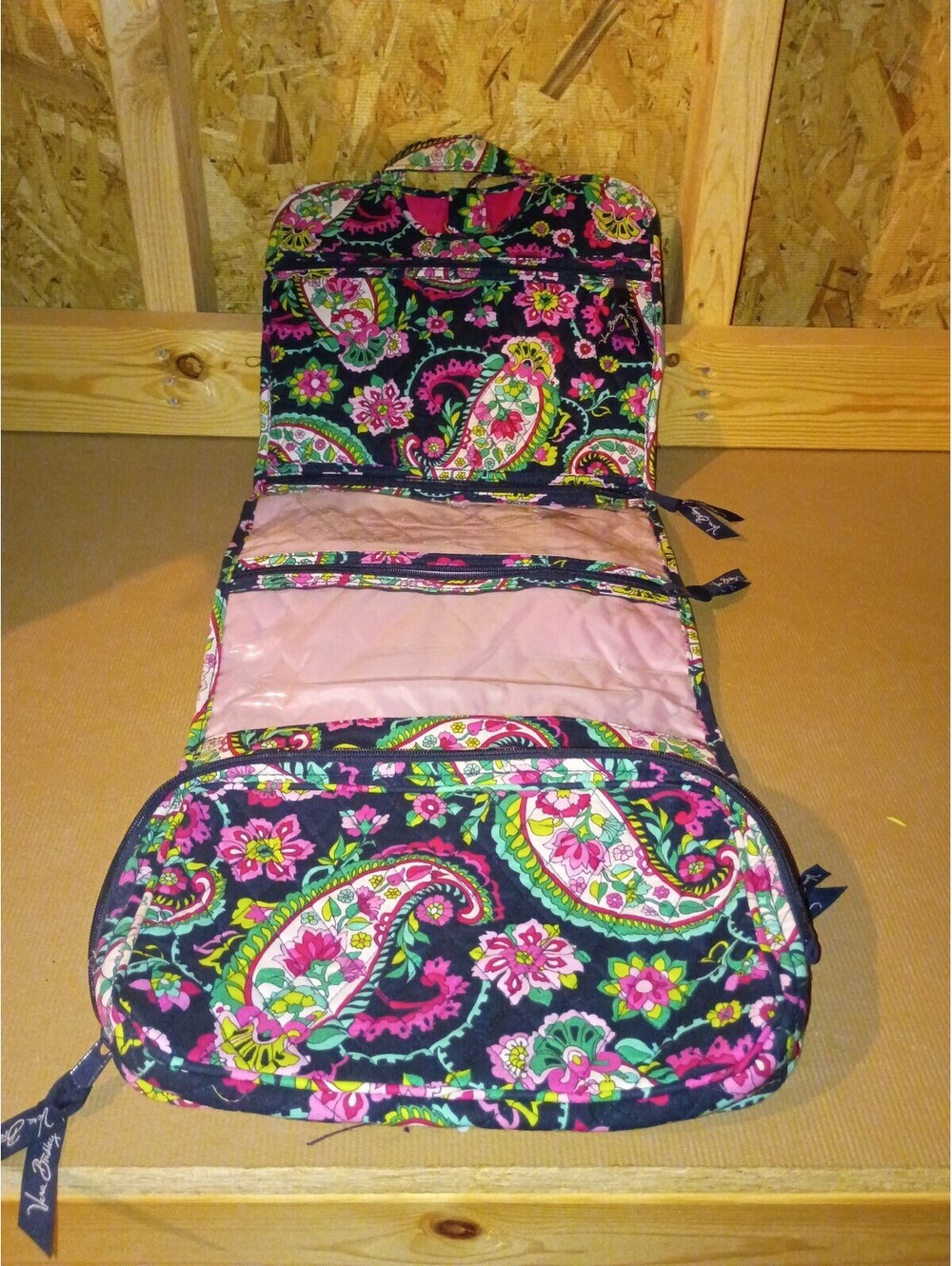 Vera Bradley Hanging Travel Organizer in Pink Paisley Print